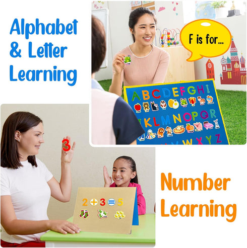 Felt Learning Letters and Numbers, 75 Felt Board Pieces for Alphabet ABC Learning for Toddlers, Kindergarten