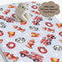 Wicbfdfv 28x52 Inch Cute Firetruck Dog Fireman Hat Baby Crib Sheets for Boy Girl Trucks Rescue Car Puppy Dogs Stars