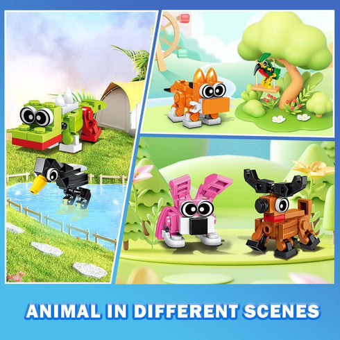 HOGOKIDS Party Favors for Kids, 30 Kinds of Animals Building Block Toy 20 Pack, Birthday Gift for Ages 4-12