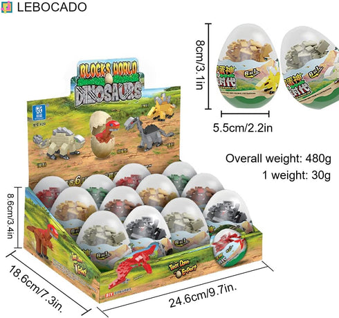Sets,12 Pack 6 1 Sets, Mini Building Block Dinosaur Toys Building Blocks, in STEM Toys Eggs Building Party Favors