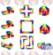 Iridescence 12PCS Wacky Tracks Fidget Toys Snap & Click Sensory Snake for