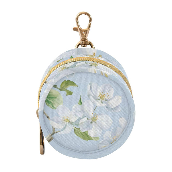 PYBUG Flower Round Pacifier Storage Case, Polyester & TPU Lined with Hook Buckle,