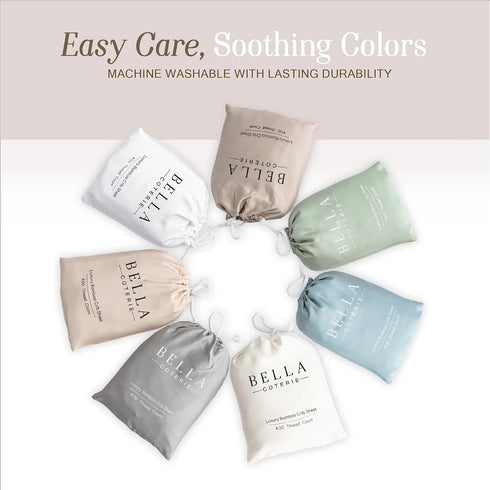 100% Bella Coterie Luxury Bamboo Viscose Crib Sheet | Organically Grown | Ultra Soft | Cooling for Better Sleep | Deep