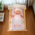 2 Set 12-15 Inch Set BABESIDE Pcs Baby Doll Bedding for Dolls, Pink Polka Dot Baby Doll Blanket and Pillow with Cute