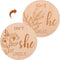PEUTIER Double-Sided Gender Reveal Signs, 6 Inch Wooden Baby Announcement Sign Isn't She