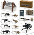 Military Weapon Pack Army Accessories Kits - 200+ pcs Toys Include Camouflage Guns, Shields, E.O.D Suits for Building