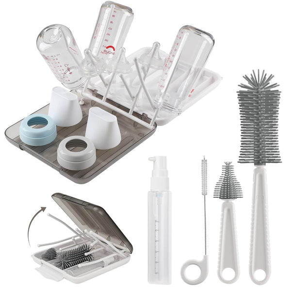 Baby Bottle Brush,6 in 1 Bottle Cleaner Set with Extendable Silicone Bottle