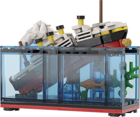 247 PCS MOC RMS Cruise Sank Titanic Break in Half Toy Building Blocks with Case, Ship Boat Kits Model