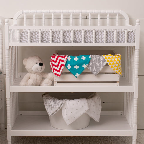 (2 Pack) Ziggy Baby Changing Pad Cover, Cradle Bassinet Sheets Jersey Cotton (Grey/White)