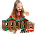 Wondertoys 208 Pcs Classic Wooden Log Set, Real Wood Building Logs for Ages 3+, Retro Gift Set for Boys