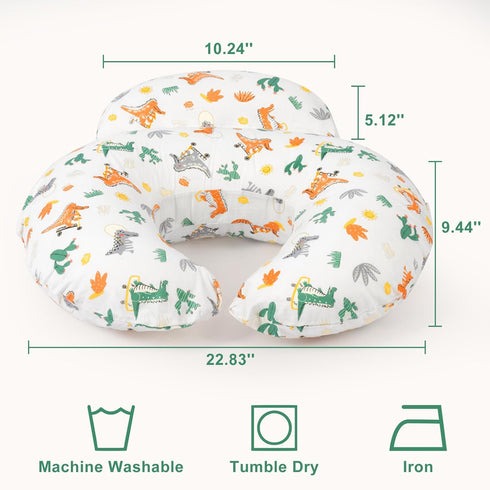 AMASKY Nursing Pillow, More Support for Mom and Baby, Removable Cotton Cover and Colorful Animal Patterns, Machine