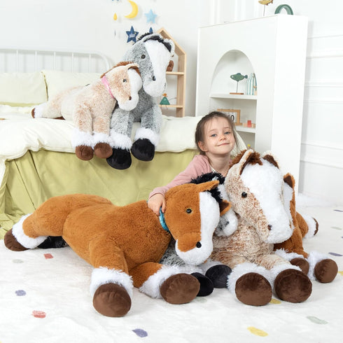 33 inches MaoGoLan Large Horse Stuffed Animal for Boy, Big Horse Plush Toy for Girl, Ridable Stuffy Pony for Kids