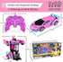 Pink Remote Control Car Toys for Girls 3-12, 2.4Ghz Transformation Robot RC Cars with One-Button Deformation & Drifting