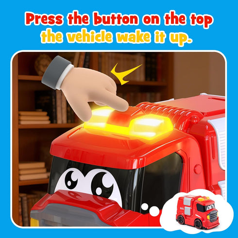 1-3 2-4 AEROQUEST Remote Control Car for Toddlers Fire Truck Toy for Ages Lights & Sounds Emergency Cars Preschoolers