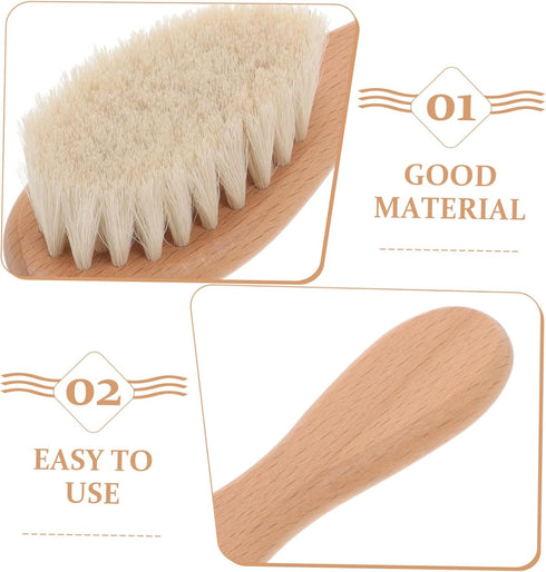 Set KOMBIUDA Hair Brush with Soft Bristles and Comb Gentle Scalp Cleaning and Bath Brush for Newborns Parents