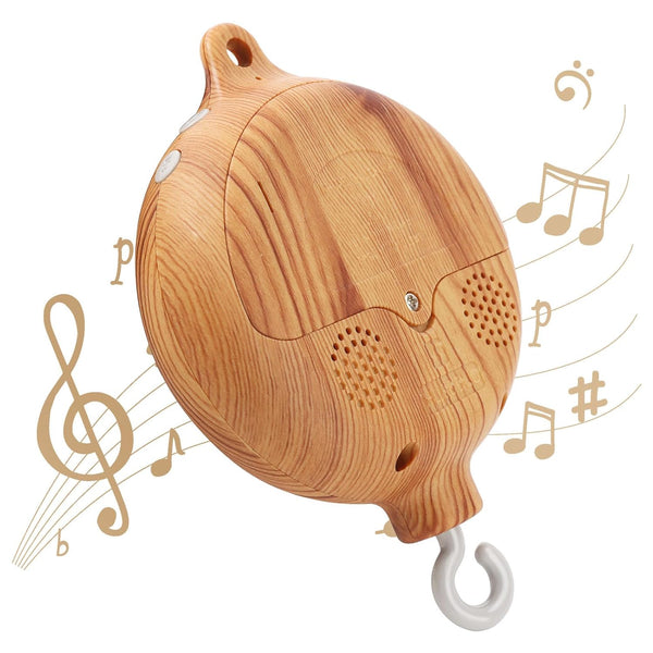 Baby Mobile Rotary Music Box Imitation Wood with Rotating Hook Crib Mobile