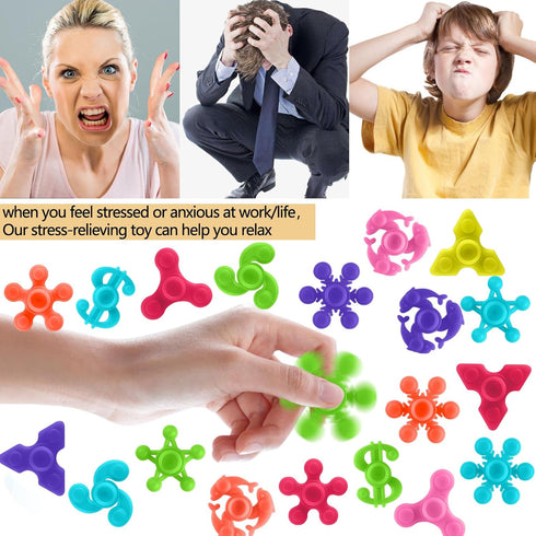 BATWEET 200pcs Mini Finger Fidget Spinner Toys, Bulk Stress Relief Sensory Toys for Kids Adults, Party Favors