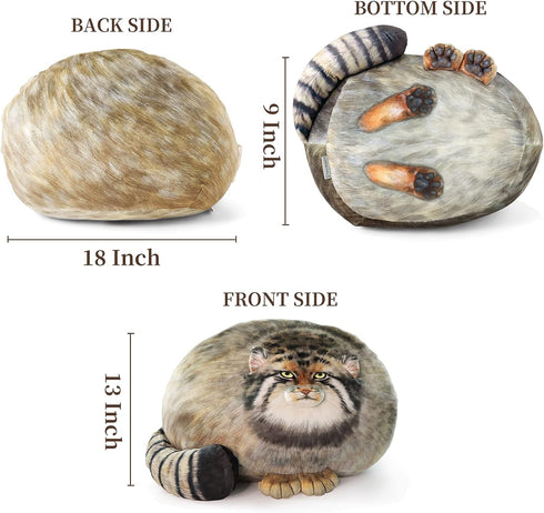 Sew Butiful 45cm/18inch Pallas Cat Stuffed Animal, Steppe Cat Plush Cute Plushies for Girls,Kitten Soft Plush Throw