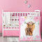 Hahafelt 3 Piece Highland Cow Baby Crib Bedding Set for Baby Girls Pink