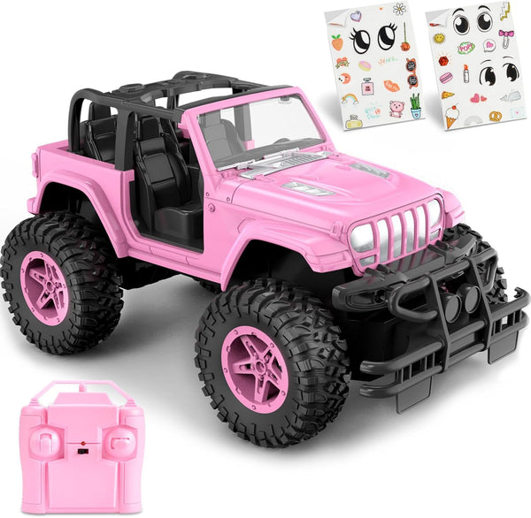 NQD RC Cars with DIY Sticker, Pink Remote Control Car for Girls,