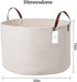 Luxury Extra Large Nursery Storage Basket, 22 x 22 x 14 inches, 100% Cotton Rope with Handles - Off White