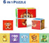 3D Magnetic Cubic Jigsaw Puzzle Toys for Toddlers, Large Building Blocks Cubes 1.65 Inches, Animal Theme