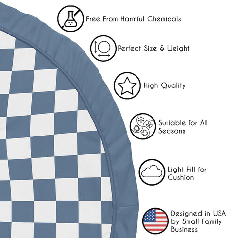 Tummy Sweet Jojo Designs Baby Play Mat (Blue Gingham Checkered Plaid) for Boys, Infant, Toddler Time Activity Floor