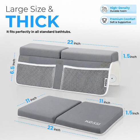 Elbow Set 1.5" Bath Kneeler and Rest Pad - Thick Comfortable and Painless Foam Mat - Baby Bath Kneeling Pad with Toy