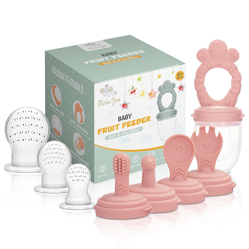 Baby Fruit Feeder Set BPA-Free Silicone Fresh Food Feeder with 3 Replacement
