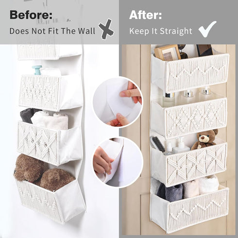 4 ANTIS'S HOME Nursery Over The Door Organizer Boho Decor Nursery Storage with Large Woven Pockets, Macrame Nursery