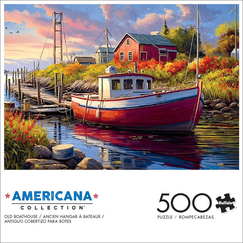 Buffalo Games - Imagine It Images - Old Boathouse - 500 Piece Jigsaw Puzzle for Adults Challenging Puzzle Perfect for Game Nights - Finished Puzzle Size is 21.25 x 15.00