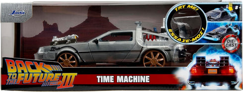 Back to The Future Part III 1:24 Time Machine Rail Wheels - Die-Cast Car for Kids and Adults