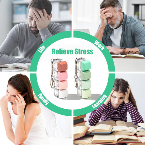 2Pcs Keyboard Fidget Toy - Fidget Keyboard Keychain Keyboard Clicker Fidget Toy Stress Relief Keyboard Fidget Clicker