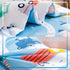 4-Piece Set Set PERFEMET Toddler Bedding Boys Cars Toddler Comforter with Sheets Reversible Lightweight Blue Vehicles