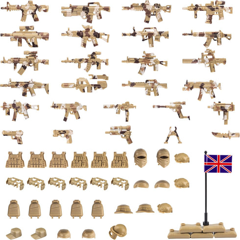 Weapons Pack Military Accessories U.K Special Forces Toys, Compatible with Major Brand Building Blocks