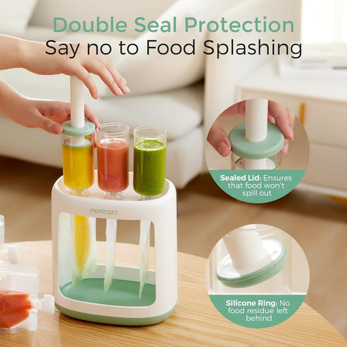 Momcozy Squeeze Station,Baby Food Maker,Pouch Filler for Homemade Baby Puree, BPA-Free, Dishwasher Safe, with Reusable