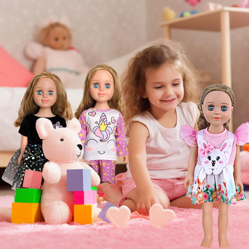 10 Sets 17 18 Inch Set MSYO Doll Clothes for - Dolls, Diverse Outfits (Floral, Polka Dot, Unicorn) & Accessories