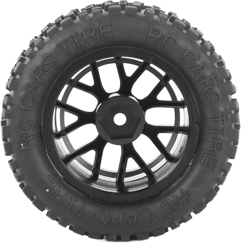 Alomejor 4 Pack RC Truck Tires, Universal Rubber Wheels for 1/14, 1/16, and 1/18 Scale Models
