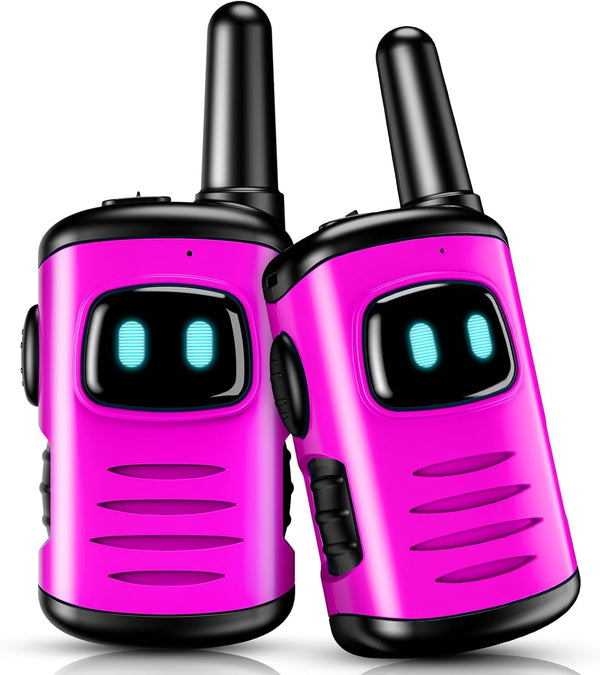 Kids Walkie Talkies Toys for Girls: comedyfun Mini Robots 2 Pack, Birthday Gifts for 3-8 Year Old Girls Outdoor Games