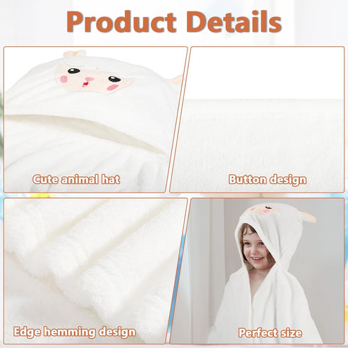Vyndicca 2 Pack 27.5 55 inch Hooded Towel, x Absorbent Bath Towel for Babies, Soft Toddler Bath Towel, Thick Toddler