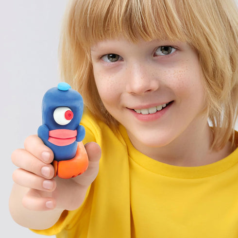 Set-Colourful 15 HEY CLAY - Beasts Modeling Kids-Air Dry Clay Kit cans and Sculpting Tools with Fun Interactive