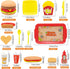 Pretend Play Food Set for Children, 15 PCS Removable Fast Food Playset with Tray
