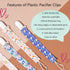 6 Pack Floral Pacifier Clips Holder Clips for Pacifiers, Binky and Teethers(Flower)