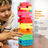 Coogam Wooden Blocks Stacking Game with Storage Bag, Toppling Colorful Tower Building Blocks Balancing Puzzles