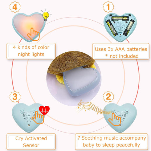 DEARBABY Baby Sleep Soother,Moms Heartbeat Sound and Lullabies Toddler Sleep Aid Toy Music Soothers for Sleep,Baby