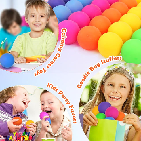 50 Pack (1.8") Stress Balls Bulk for Kids and Adults: Mini Squishy Ball for Stress Reduce - Color Changing Sensory Ball