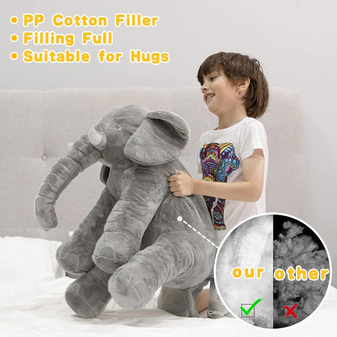 24 INCH Homily Big Stuffed Elephant, Large Elephant Stuffed Animal, Giant Plush Animal Fluffy Toy for Girl Kids