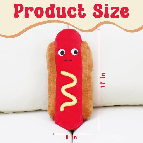 17.7 inch Hot Dog Plush Toy Pillow Hotdog Stuffed Pillow Funny Throw Pillows Soft Food plushies Gift for Children