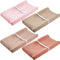 Mixweer 4 Pack Muslin Changing Pad Cover Soft Breathable Cotton Diaper Changing