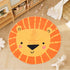 4ft, ABREEZE Kids Play Rug Lion Round Area Rug Kids Nursery Door Mat Soft Plush Non-Slip Childrens Carpet for Bedroom